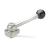 GN918.5 GV - Stainless Steel-Eccentrical cams radial clamping, Type GV, with ball lever, straight (serrations)