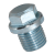 BN 440 - Hex head screw plugs with shoulder, pipe thread (DIN 910), steel, zinc plated blue, without sealing ring