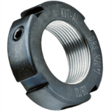 BN 38350 - High-precision locknuts with radial set screw, turned version (FASTEKS® PRECISKO DRS), steel Rm 800-950 N/mm2, black-oxidized
