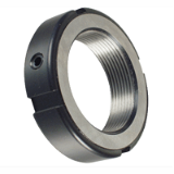 BN 38352 - High-precision locknuts with radial set screw, ground version (FASTEKS® PRECISKO RS), steel Rm 800-950, black-oxidized