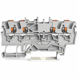 2201-1401 - 4-conductor through terminal block, with push-button, 1.5 mm², with test port, suitable for Ex e II applications, side and center marking, for DIN-rail 35 x 15 and 35 x 7.5, Push-in CAGE CLAMP®